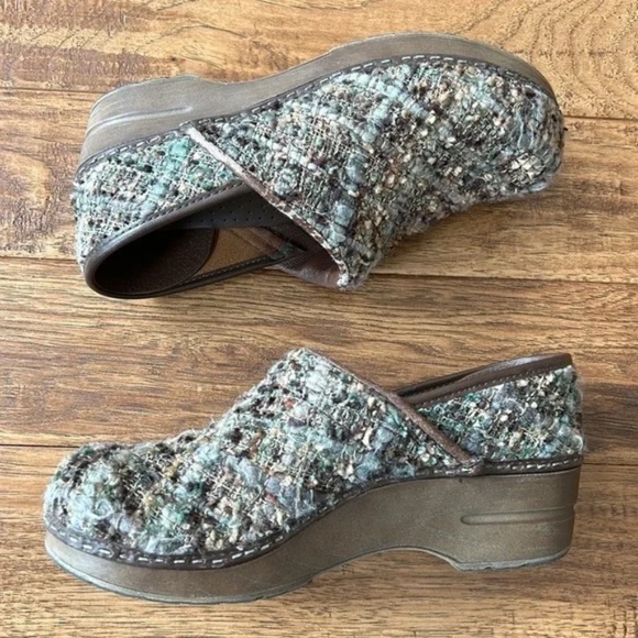 Sanita Professional Tilly Closed Multicolor Tweed Woven Clog Comfort Shoe Sz 38 - Picture 2 of 12
